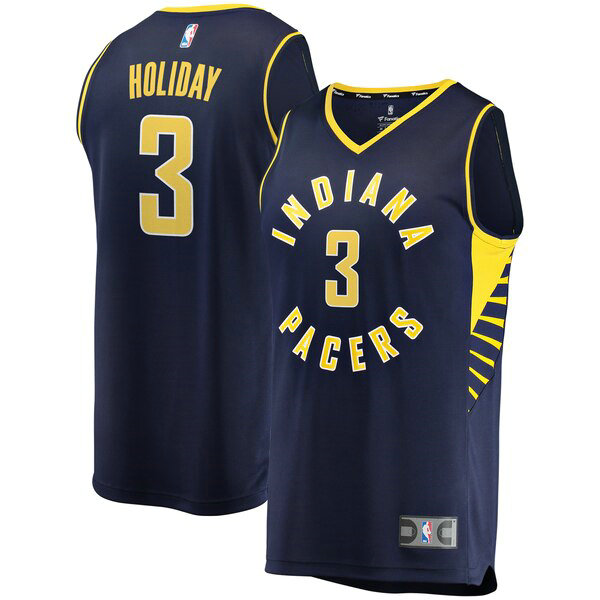 Maillot Indiana Pacers Homme Aaron Holiday 3 Icon Edition Bleu marin